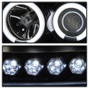 Ford F150 97-03 / Expedition 97-02 1PC Projector Headlights - ( Will Not Fit Manufacture Date Before 6/1997 ) - CCFL Halo - LED Black Spyder Auto