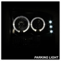 Ford F250 Super Duty 99-04 / Ford Excursion 00-04 1PC Projector Headlights - Version 2 - LED Halo - LED ( Replaceable LEDs ) - Black Spyder Auto