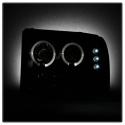 Ford F250 Super Duty 99-04 / Ford Excursion 00-04 1PC Projector Headlights - Version 2 - LED Halo - LED ( Replaceable LEDs ) - Black Smoke Spyder Auto