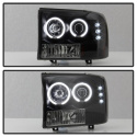 Ford F250 Super Duty 99-04 / Ford Excursion 00-04 1PC Projector Headlights - Version 2 - CCFL Halo - LED ( Replaceable LEDs ) - Smoke Spyder Auto