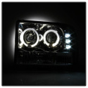 Ford F250 Super Duty 99-04 / Ford Excursion 00-04 1PC Projector Headlights - Version 2 - LED Halo - LED ( Replaceable LEDs ) - Chrome Spyder Auto