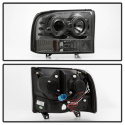 Ford F250 Super Duty 99-04 / Ford Excursion 00-04 1PC Projector Headlights - Version 2 - LED Halo - LED ( Replaceable LEDs ) - Smoke Spyder Auto