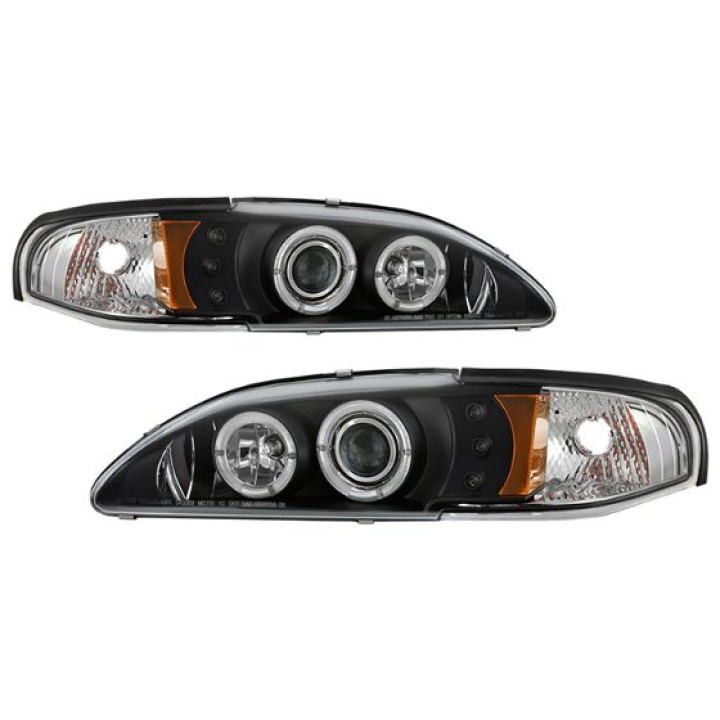 Ford Mustang 94-98 1PC Projector Headlights - LED Halo Black - High 9005 (Included) - Low H3 (Included) Spyder Auto in the group Select car model / Ford / Mustang 94-04 / Styling at DDESIGN Scandinavia AB (PRO-YD-FM94-1PC-AM-BK)