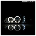Ford Mustang 94-98 1PC Projector Headlights - LED Halo Black - High 9005 (Included) - Low H3 (Included) Spyder Auto