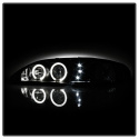 Ford Mustang 94-98 1PC Projector Headlights - LED Halo Black - High 9005 (Included) - Low H3 (Included) Spyder Auto