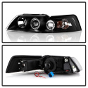 Ford Mustang 99-04 Projector Headlights - LED Halo - Black Spyder Auto
