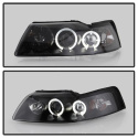 Ford Mustang 99-04 Projector Headlights - LED Halo - Black Spyder Auto