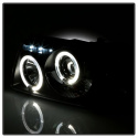 Ford Ranger 01-11 1PC Projector Headlights - LED Halo - LED ( Replaceable LEDs ) - Black Spyder Auto