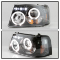 Ford Ranger 01-11 1PC Projector Headlights - LED Halo - LED ( Replaceable LEDs ) - Black Spyder Auto