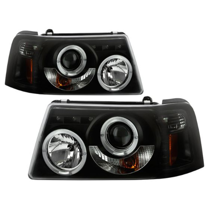 Ford Ranger 01-11 1PC Projector Headlights - LED Halo - LED ( Replaceable LEDs ) - Black Smoke Spyder Auto in the group Select car model / Ford / Ranger at DDESIGN Scandinavia AB (PRO-YD-FR01-1PC-HL-BSM)