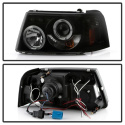 Ford Ranger 01-11 1PC Projector Headlights - LED Halo - LED ( Replaceable LEDs ) - Black Smoke Spyder Auto