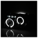 Ford Ranger 01-11 1PC Projector Headlights - LED Halo - LED ( Replaceable LEDs ) - Black Smoke Spyder Auto