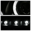 Ford Ranger 01-11 1PC Projector Headlights - LED Halo - LED ( Replaceable LEDs ) - Black Smoke Spyder Auto