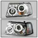 Ford Ranger 01-11 1PC Projector Headlights - LED Halo - LED ( Replaceable LEDs ) - Chrome Spyder Auto