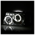 Ford Ranger 01-11 1PC Projector Headlights - LED Halo - LED ( Replaceable LEDs ) - Chrome Spyder Auto