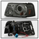 Ford Ranger 01-11 1PC Projector Headlights - LED Halo - LED ( Replaceable LEDs ) - Smoke Spyder Auto
