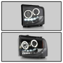 Ford F250/350/450 Super Duty 05-07 Projector Headlights - LED Halo- LED ( Replaceable LEDs ) - Black Spyder Auto