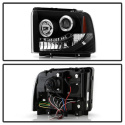 Ford F250/350/450 Super Duty 05-07 Projector Headlights - LED Halo- LED ( Replaceable LEDs ) - Black Spyder Auto