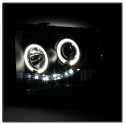 Ford F250/350/450 Super Duty 05-07 Projector Headlights - LED Halo- LED ( Replaceable LEDs ) - Black Spyder Auto
