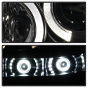 Ford F250/350/450 Super Duty 05-07 Projector Headlights - LED Halo- LED ( Replaceable LEDs ) - Black Spyder Auto