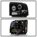 Ford F250/350/450 Super Duty 05-07 Projector Headlights - LED Halo - LED ( Replaceable LEDs ) - Black Smoke Spyder Auto