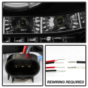 Ford F250/350/450 Super Duty 05-07 Projector Headlights - LED Halo - LED ( Replaceable LEDs ) - Black Smoke Spyder Auto