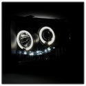 Ford F250/350/450 Super Duty 05-07 Projector Headlights - LED Halo - LED ( Replaceable LEDs ) - Black Smoke Spyder Auto