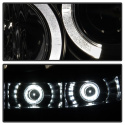 Ford F250/350/450 Super Duty 05-07 Projector Headlights - LED Halo - LED ( Replaceable LEDs ) - Black Smoke Spyder Auto