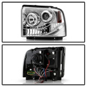 Ford F250/350/450 Super Duty 05-07 Projector Headlights - LED Halo- LED ( Replaceable LEDs ) - Chrome Spyder Auto