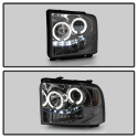 Ford F250/350/450 Super Duty 05-07 Projector Headlights - LED Halo- LED ( Replaceable LEDs ) - Smoke Spyder Auto