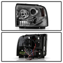 Ford F250/350/450 Super Duty 05-07 Projector Headlights - LED Halo- LED ( Replaceable LEDs ) - Smoke Spyder Auto