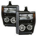 Ford F250/350/450 Super Duty 08-10 Projector Headlights - LED Halo - LED ( Replaceable LEDs ) - Black Spyder Auto