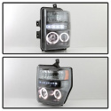 Ford F250/350/450 Super Duty 08-10 Projector Headlights - LED Halo - LED ( Replaceable LEDs ) - Black Spyder Auto