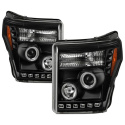 Ford Super Duty 11-15 Projector Headlights - CCFL Halo - DRL - Black - High H1 (Included) - Low 9006 (included) Spyder Auto