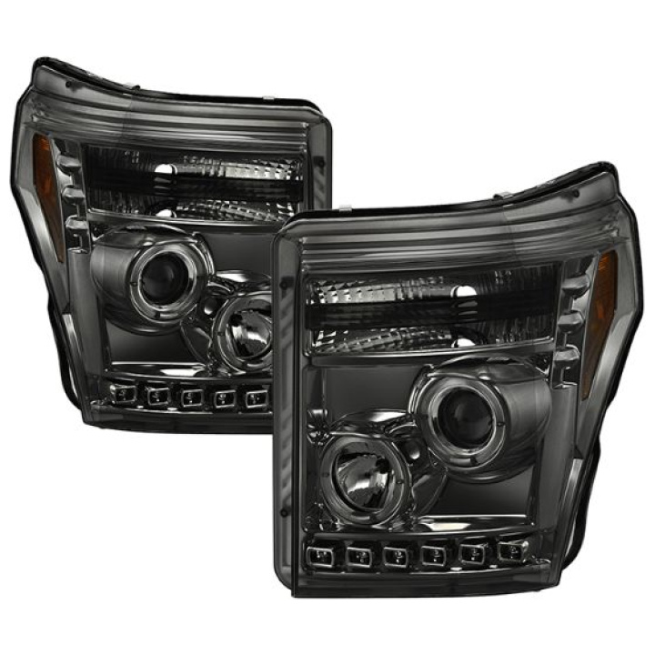 Ford Super Duty 11-15 Projector Headlights - LED Halo - DRL - Smoke - High H1 (Included) - Low 9006 (included) Spyder Auto in the group Select car model at DDESIGN Scandinavia AB (PRO-YD-FS11-HL-SM)