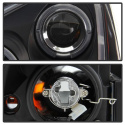 Honda Accord 03-07 Projector Headlights - LED Halo - Amber Reflector - LED ( Replaceable LEDs ) - Black Spyder Auto