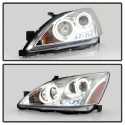 Honda Accord 03-07 Projector Headlights - LED Halo Chrome Spyder Auto