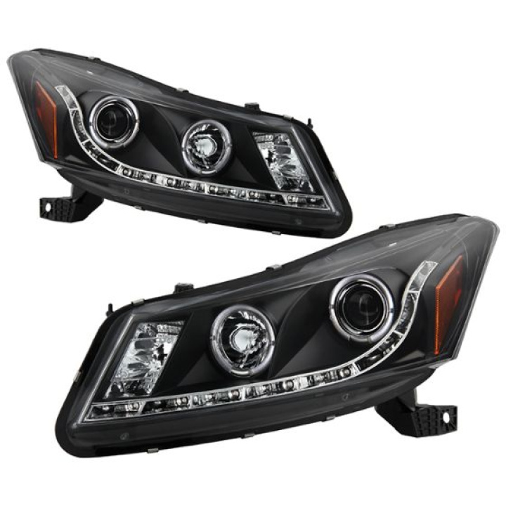 Honda Accord 08-12 4Dr Projector Headlights- LED Halo - DRL - Black Spyder Auto in the group Select car model / Honda / Accord 08-12 / Styling at DDESIGN Scandinavia AB (PRO-YD-HA08-4D-HL-BK)