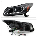 Honda Accord 08-12 4Dr Projector Headlights- LED Halo - DRL - Black Spyder Auto