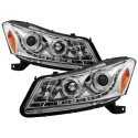 Honda Accord 08-12 4Dr Projector Headlights- LED Halo - DRL - Chrome Spyder Auto