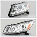 Honda Accord 08-12 4Dr Projector Headlights- LED Halo - DRL - Chrome Spyder Auto