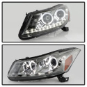 Honda Accord 08-12 4Dr Projector Headlights- LED Halo - DRL - Smoke Spyder Auto