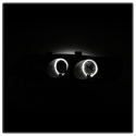 Honda Accord 94-97 1PC Projector Headlights - LED Halo - Amber Reflector - Black Spyder Auto