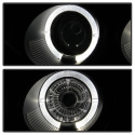 Honda Accord 94-97 1PC Projector Headlights - LED Halo - Amber Reflector - Black Spyder Auto
