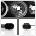 Honda Accord 98-02 1PC Projector Headlights - LED Halo - Amber Reflector - Black Spyder Auto