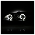Honda Accord 98-02 1PC Projector Headlights - LED Halo - Amber Reflector - Black Spyder Auto