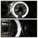 Honda Accord 98-02 1PC Projector Headlights - LED Halo - Amber Reflector - Chrome Spyder Auto