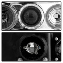 Honda Accord 98-02 1PC Projector Headlights - LED Halo - Amber Reflector - Chrome Spyder Auto
