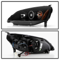 Honda Civic 01-03 2/4DR Projector Headlights - ( Do Not Fit SI Model ) - LED Halo - Amber Reflector - Black Spyder Auto