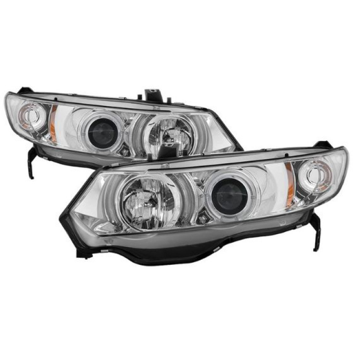 Honda Civic 06-08 2Dr Projector Headlights - LED Halo - Chrome Spyder Auto in the group Select car model / Honda / Civic FA-FD-FG-FK-FN 06-11 / Styling / Lights at DDESIGN Scandinavia AB (PRO-YD-HC06-2D-HL-C)